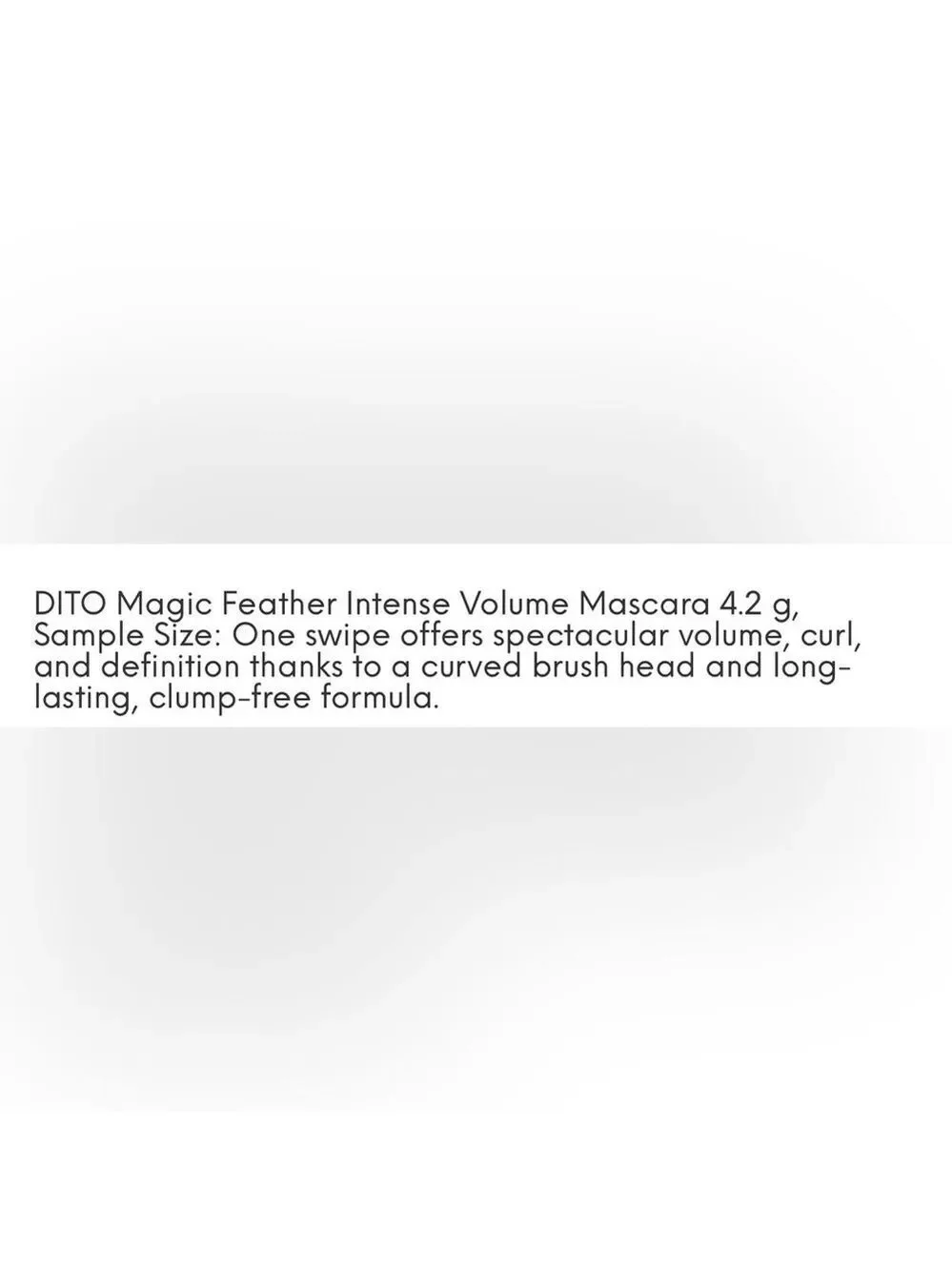 New/Sealed DITO Magic Feather Intense Volume Mascara